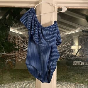 528. mark. New Preppy Ruffled Bodysuit